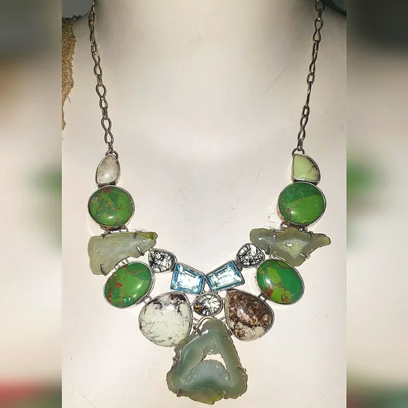 Showstopping Multi-Gemstone Extravaganza Statement Necklace - Picture 16 of 16